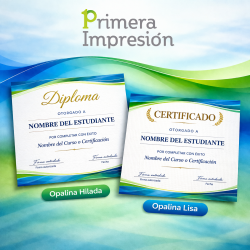 Diplomas de Reconocimiento Personalizados |Papel Couche y Opalina